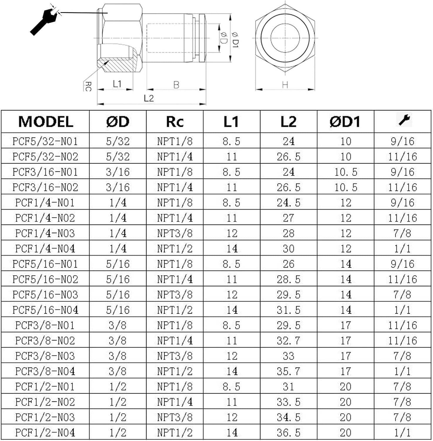 3/8 NPT Air Lines Fittings 1/4 OD Tubing Push Connect Air Fittings Quick Connect Tube Fittings Push in Connectors Fittings Air Hose Fittings Pneumatic Fittings Push Lock Fittings PCF 5Packs - Image 4