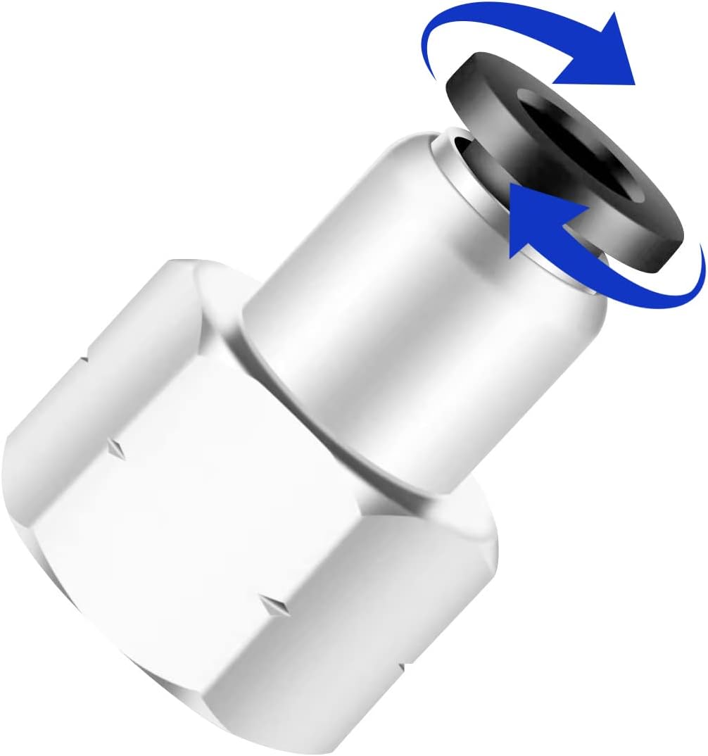 3/8 NPT Air Lines Fittings 1/4 OD Tubing Push Connect Air Fittings Quick Connect Tube Fittings Push in Connectors Fittings Air Hose Fittings Pneumatic Fittings Push Lock Fittings PCF 5Packs - Image 6
