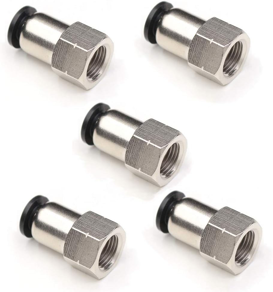 1/4 Inch Air Tube Fittings - 1/8 Npt Female Push To Connect Quick Connect Air Hose Fittings 5Packs - Image 1