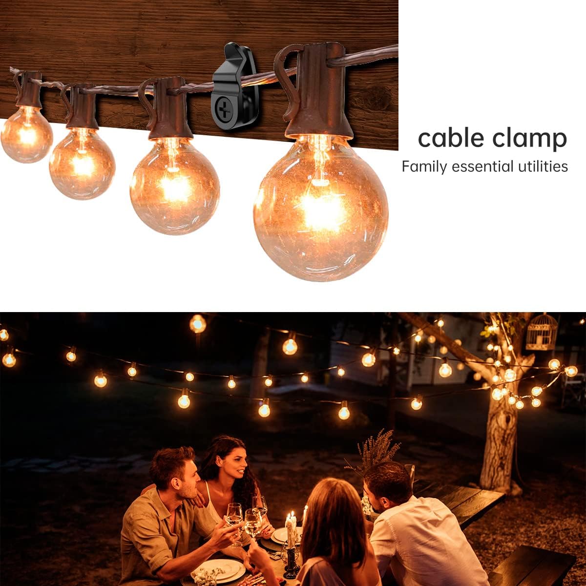 String Light Hanger Hooks,Screw in Hooks for Hanging Christmas Light,Led Fairy Led Light Clips,Black,50 Pack (Small) - Image 2