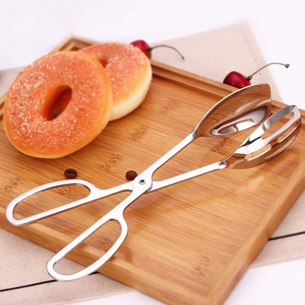 2-PACK Serving Tongs for Cooking Buffet Party Catering, Thickening Food Serving Cake Bread Kitchen Salad Tongs, Stainless Steel - Image 4