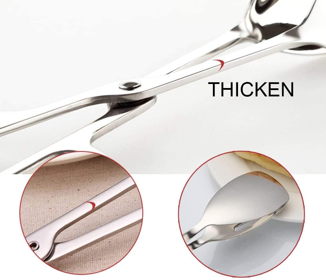 2-PACK Serving Tongs for Cooking Buffet Party Catering, Thickening Food Serving Cake Bread Kitchen Salad Tongs, Stainless Steel - Image 6