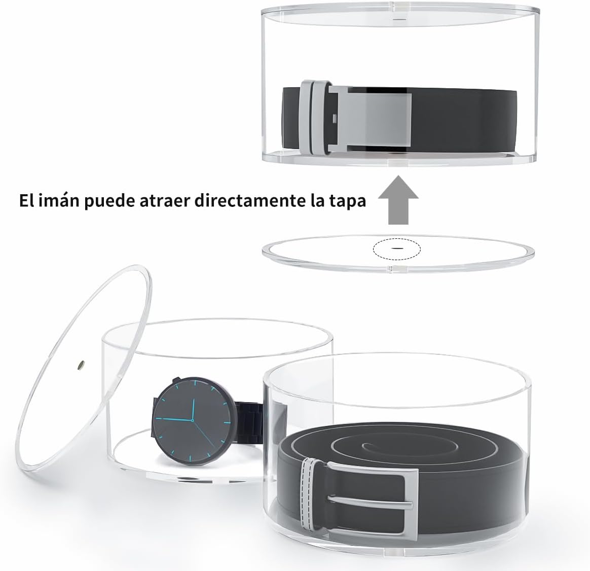 Belt Organizer, Acrylic 5 Layers Belt Case Storage Holder and Display for Accessories like Jewelry,Watch,Bracelets - Image 3