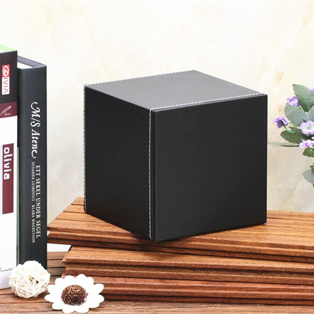 PU Leather Tissue Box Cover Square,Upgrade Large Size Napkin Holder Pumping Paper Case Dispenser,Facial Tissue Holder with Magnetic Bottom for Home Office Car Hotel Restaurant Black (Black-1) - Image 7