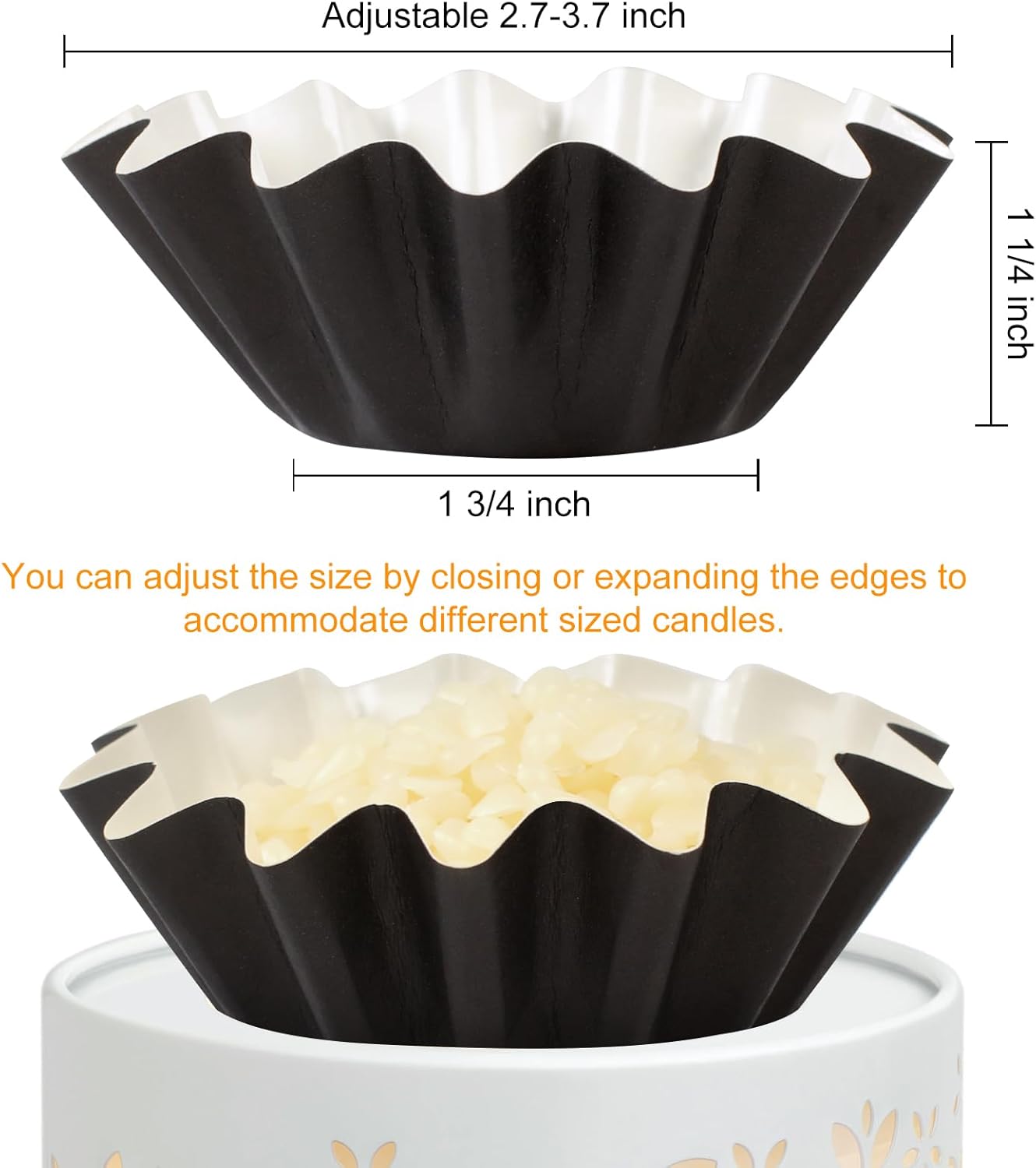 70P Wax Melt Liners, Reusable Wax Warmer Liners for Any Wax Cubes, Leakproof Wax Melt Cups for Scented Candle, Plug in Warmers, Electric Wax Melters and Wax Burner(Black) - Image 2