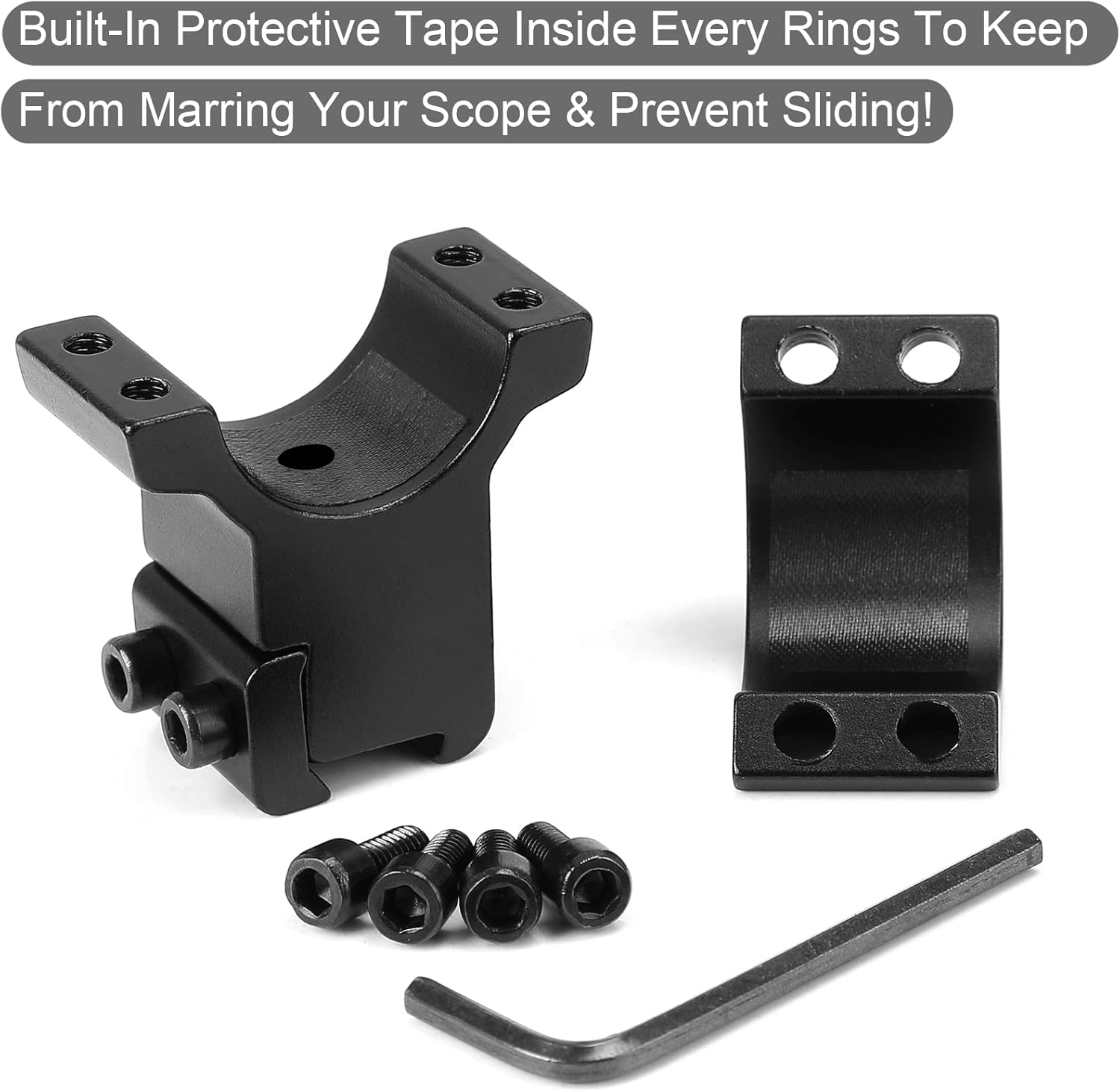 1'' Dovetail Scope Rings, 2 Pack High Profile or Medium Profile 1 Inch Scope Mount Rings for 11mm Dovetail Rails - Image 3