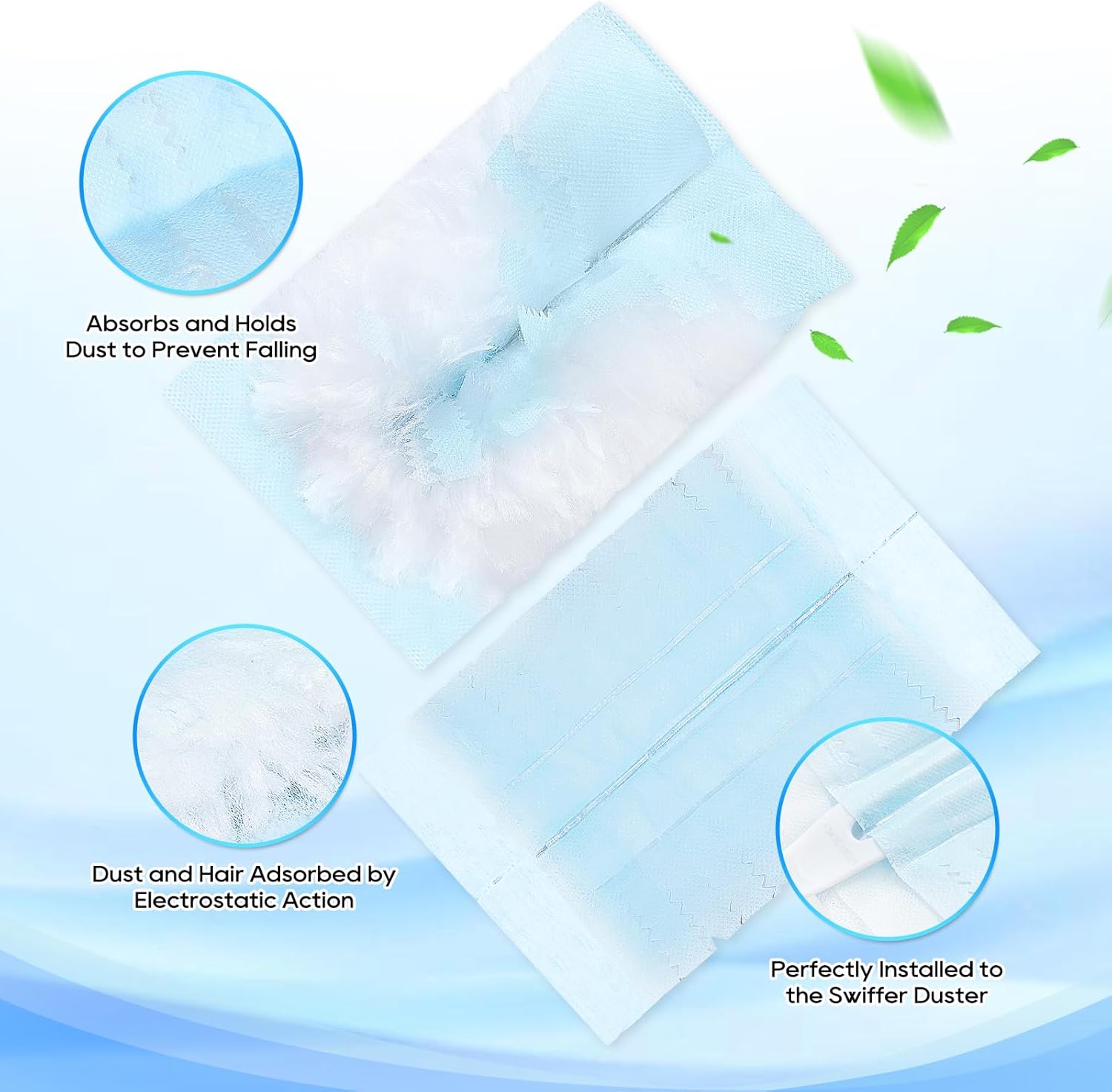 Duster Refill Compatible with Swiffer Hand Duster, Unscented Disposable Heavy Duty Duster Refills, Dusters Refills for Cleaning, Blinds & Ceiling Fan, 20 Count (Handle is Not Included) - Image 3