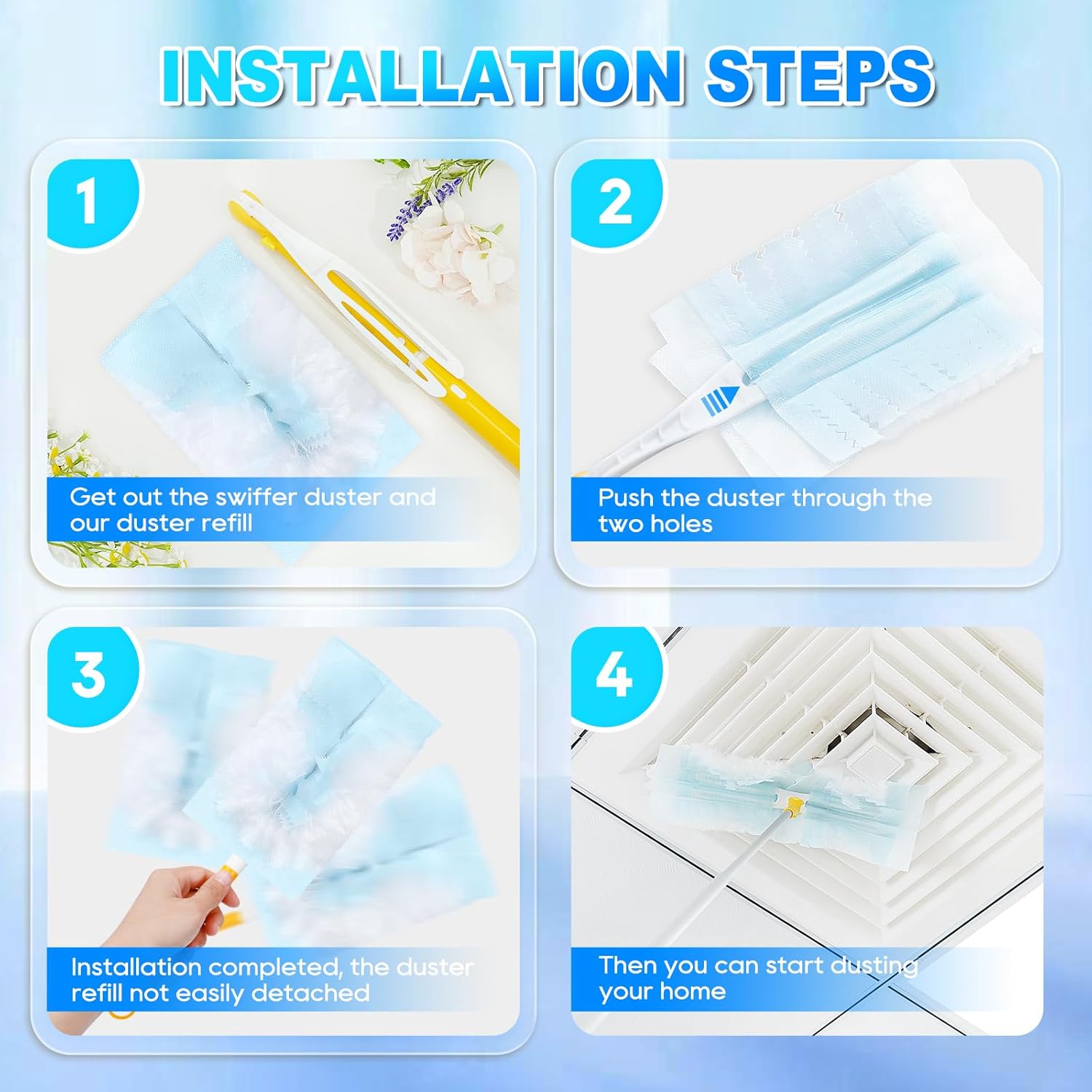 Duster Refill Compatible with Swiffer Hand Duster, Unscented Disposable Heavy Duty Duster Refills, Dusters Refills for Cleaning, Blinds & Ceiling Fan, 20 Count (Handle is Not Included) - Image 5
