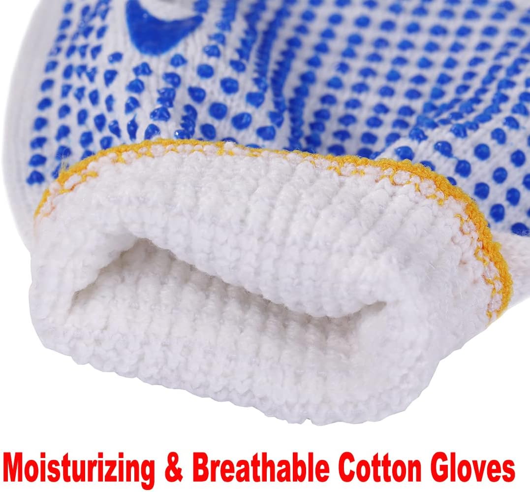 12Pairs Grip Safety Work Gloves Anti-slip Dots Bulk Gloves Moist Cotton Knit Gloves for Garage Warehouse Construction - Image 4