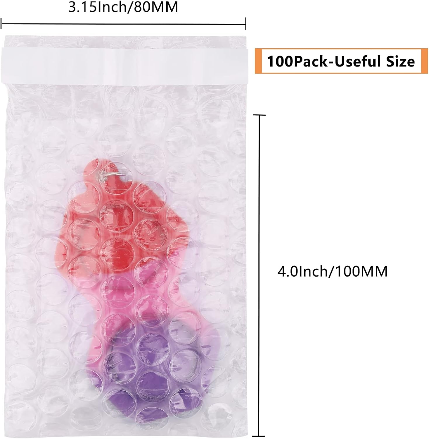100Pack Small Bubble Out Bag Pouches 3.15