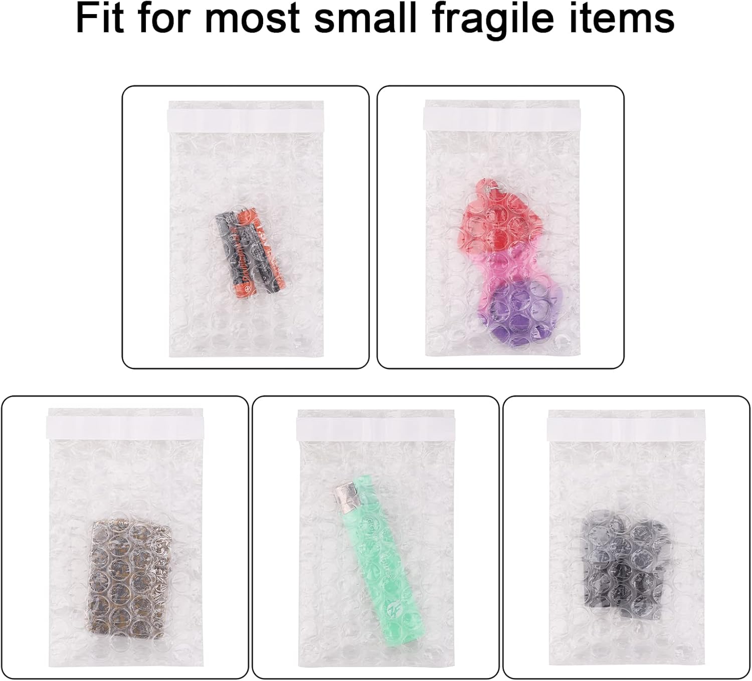 100Pack Small Bubble Out Bag Pouches 3.15