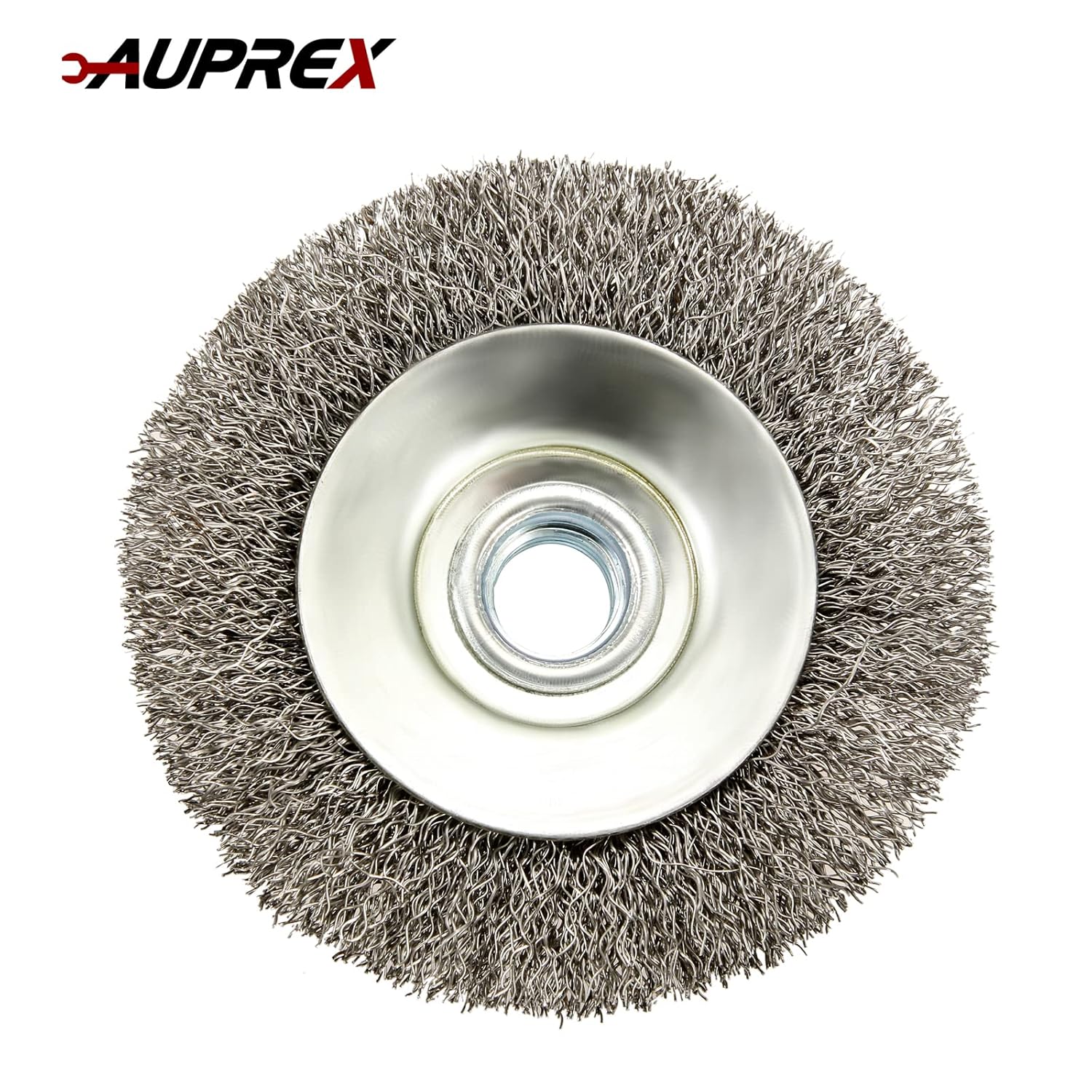 5 Pack 4 Inch Coarse Crimped Wire Wheel Brush for Angle Grinder with 5/8 Inch-11 Threaded Arbor - 0.014 Inch Carbon Steel Wire -Light Duty Conditioning for Metals - Image 3