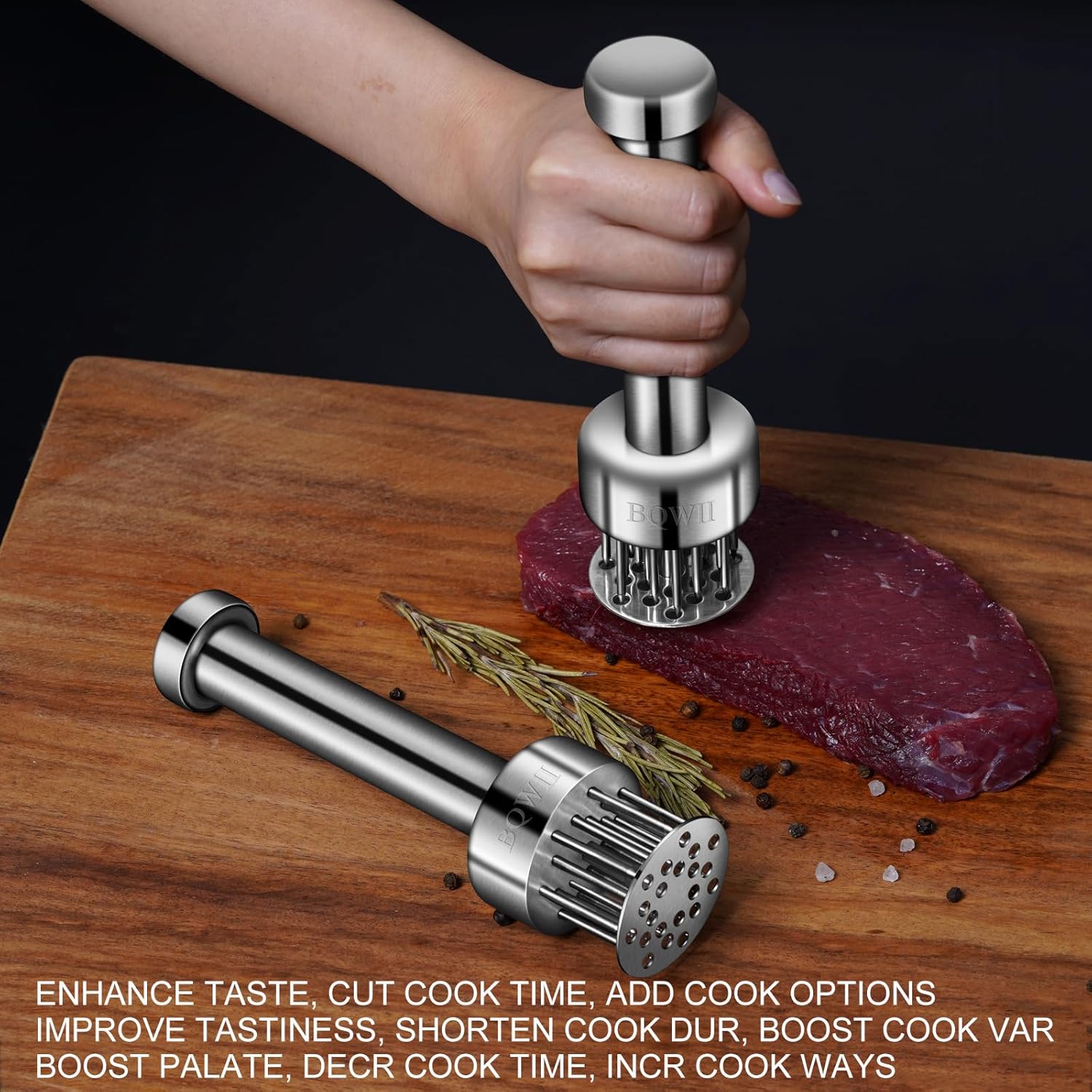 Stainless Steel Meat Tenderizer Tool with 21 Sharp Needles - A Meat Tenderizer Mallet for Chicken and Beef, Durable Meat Mallet Hammer, Easy-Grip Meat Hammer Tenderizer - Image 6