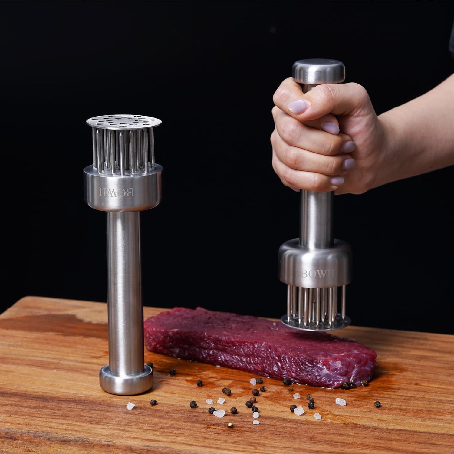 Stainless Steel Meat Tenderizer Tool with 21 Sharp Needles - A Meat Tenderizer Mallet for Chicken and Beef, Durable Meat Mallet Hammer, Easy-Grip Meat Hammer Tenderizer - Image 8
