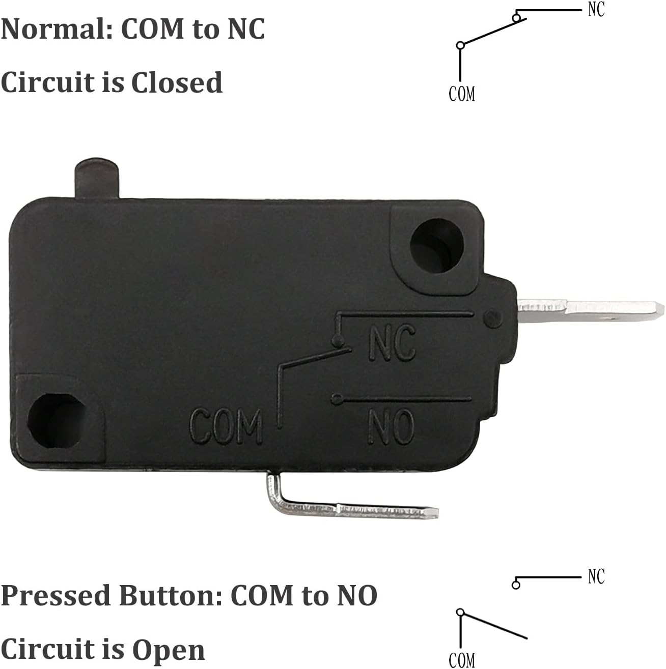Microwave Oven Door Switch Replacement Part, 16A 125VAC, KW3AT-16 (Downward Compatible with KW3A-16), 2X Normally Open + 1x Normally Closed - Image 6