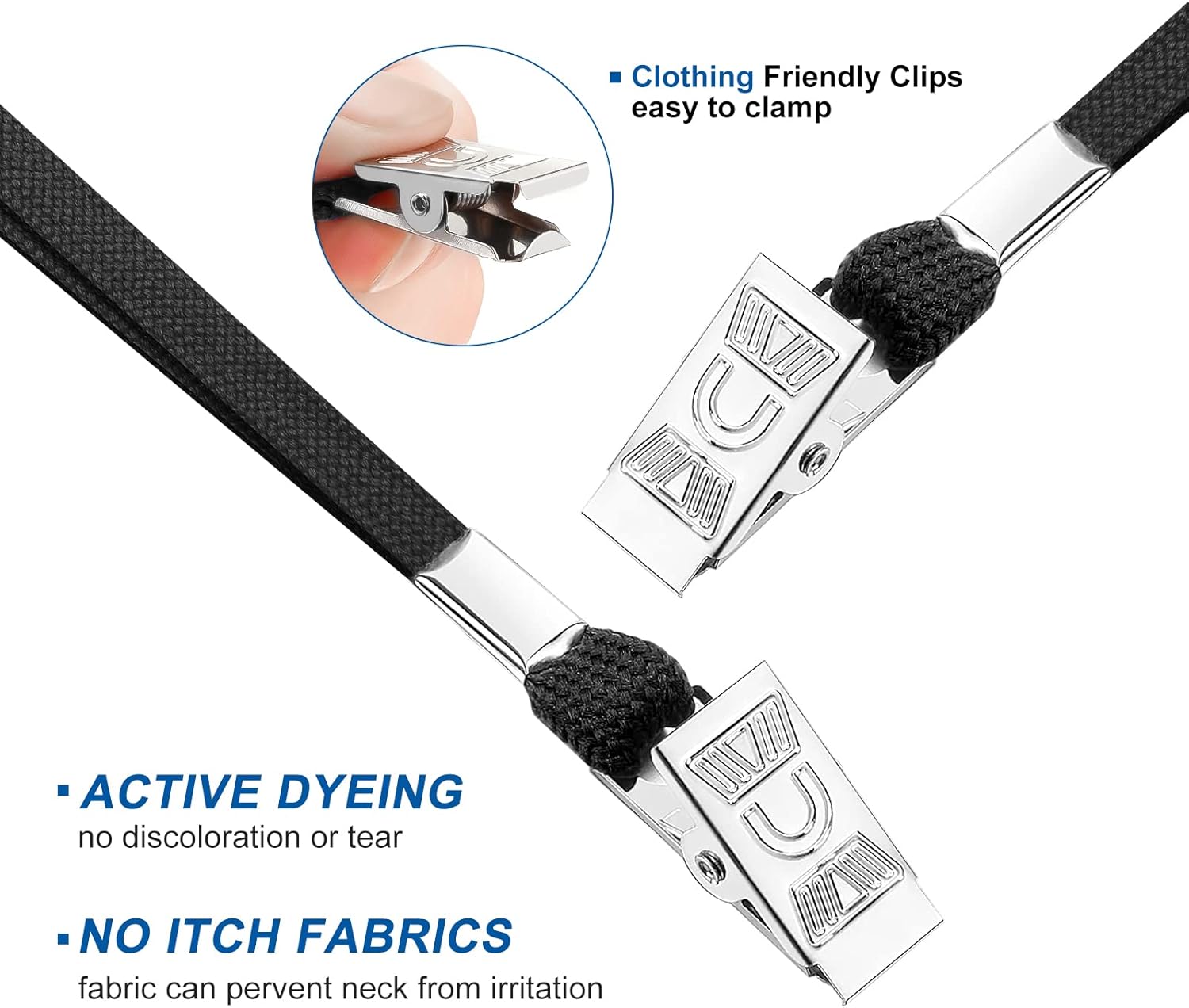 100Pcs Lanyards for Id Badges and 100 Pcs Clear Plastic Horizontal Name Badge ID Card Holders, Flat Neck Lanyards with Clip Waterproof Resealable Name Tag Badge ID Card Holders, Black - Image 6