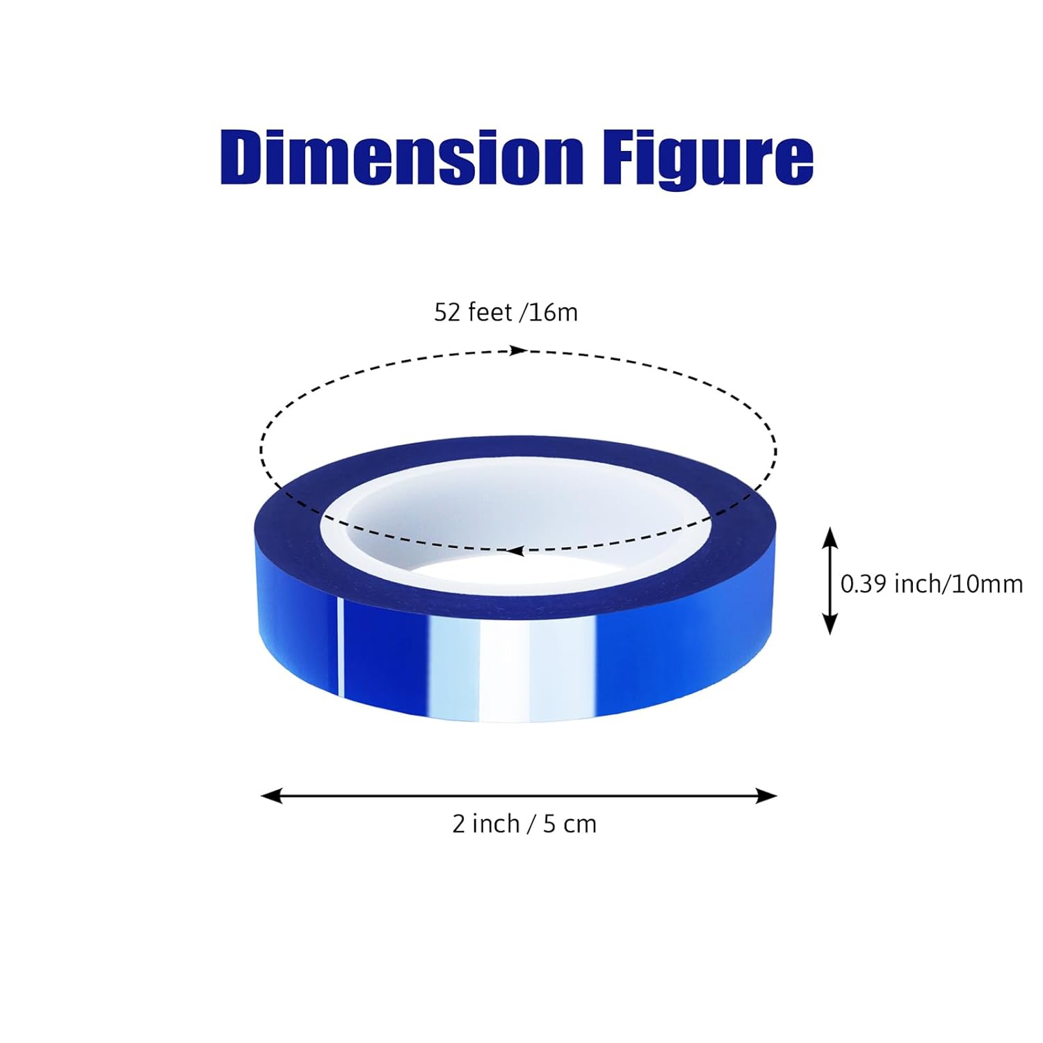 2 Rolls 10mm x16m(52FT) Blue Heat Tape High Temperature Heat Resistant Tape Heat Transfer Tape for Heat Sublimation Press Vinyl,No Residue - Image 2