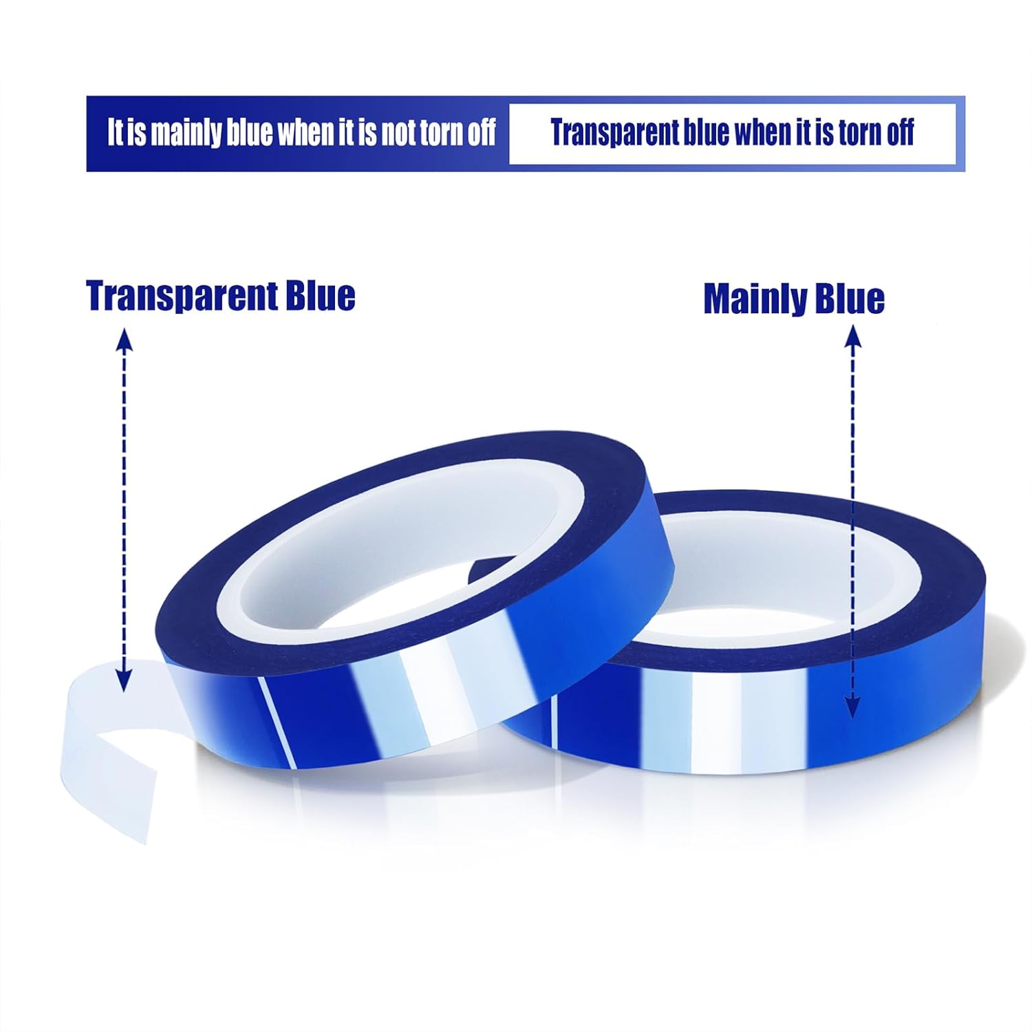 2 Rolls 10mm x16m(52FT) Blue Heat Tape High Temperature Heat Resistant Tape Heat Transfer Tape for Heat Sublimation Press Vinyl,No Residue - Image 5