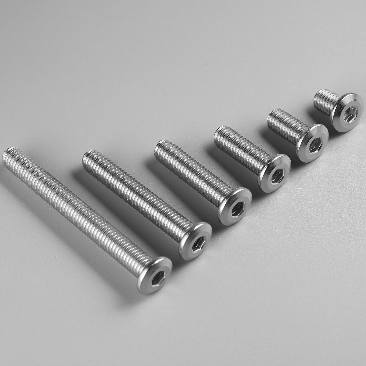 M6-1.0 x 45mm Flat Head Hex Socket Cap Screws Bolts 10Pcs, M6 Bolt 304 Stainless Steel 18-8 Furniture Bolts Full Thread, with Hex Spanner - Image 4