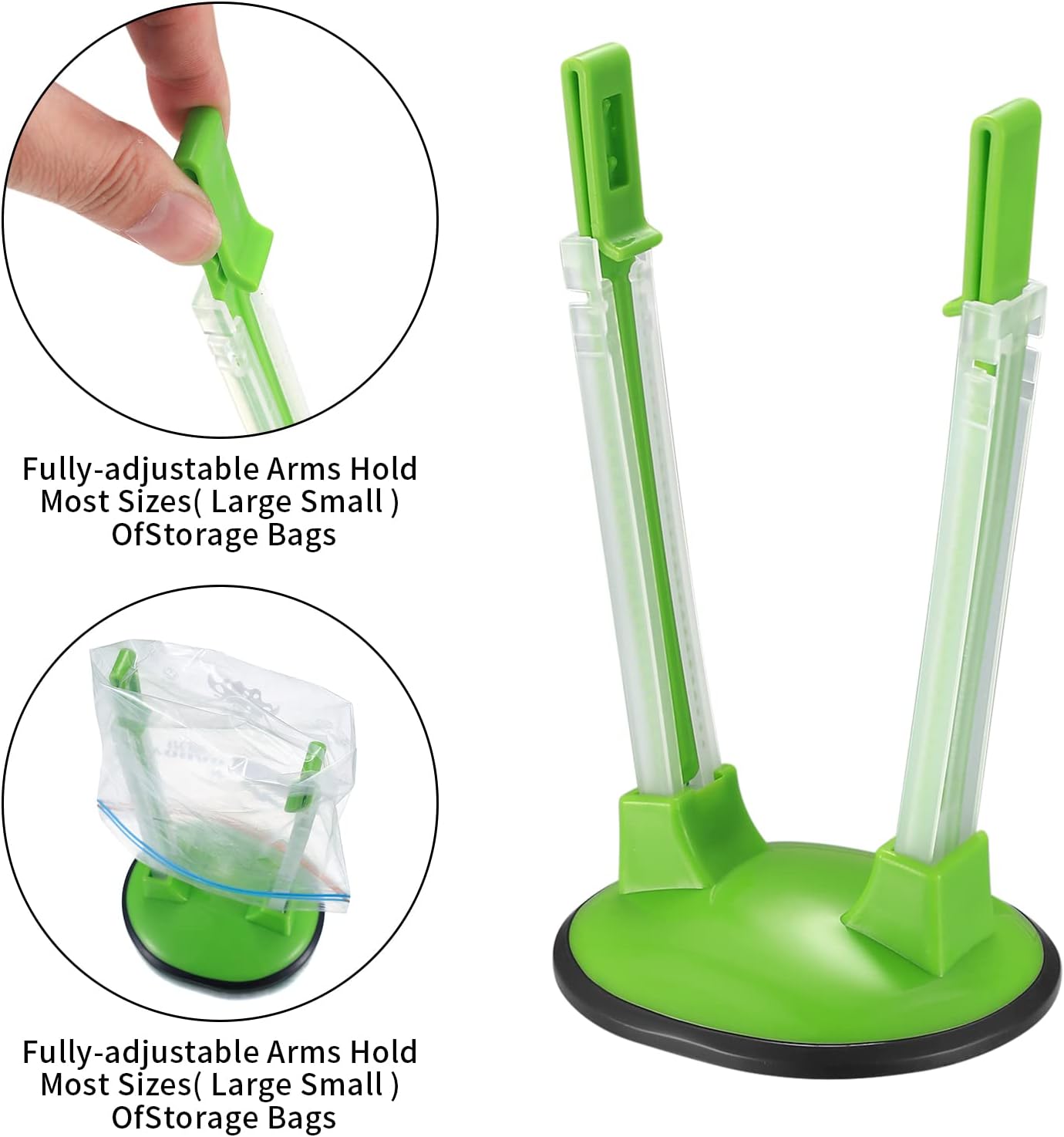 2 Pcs Baggy Rack, Freezer Bag Holder Stand, Adjustable Food Storage Holders, Plastic Food Prep Bag/Zip Lock Bag Holder Stand, for Meal Prep Bag, Kitchen Gadget - Image 3