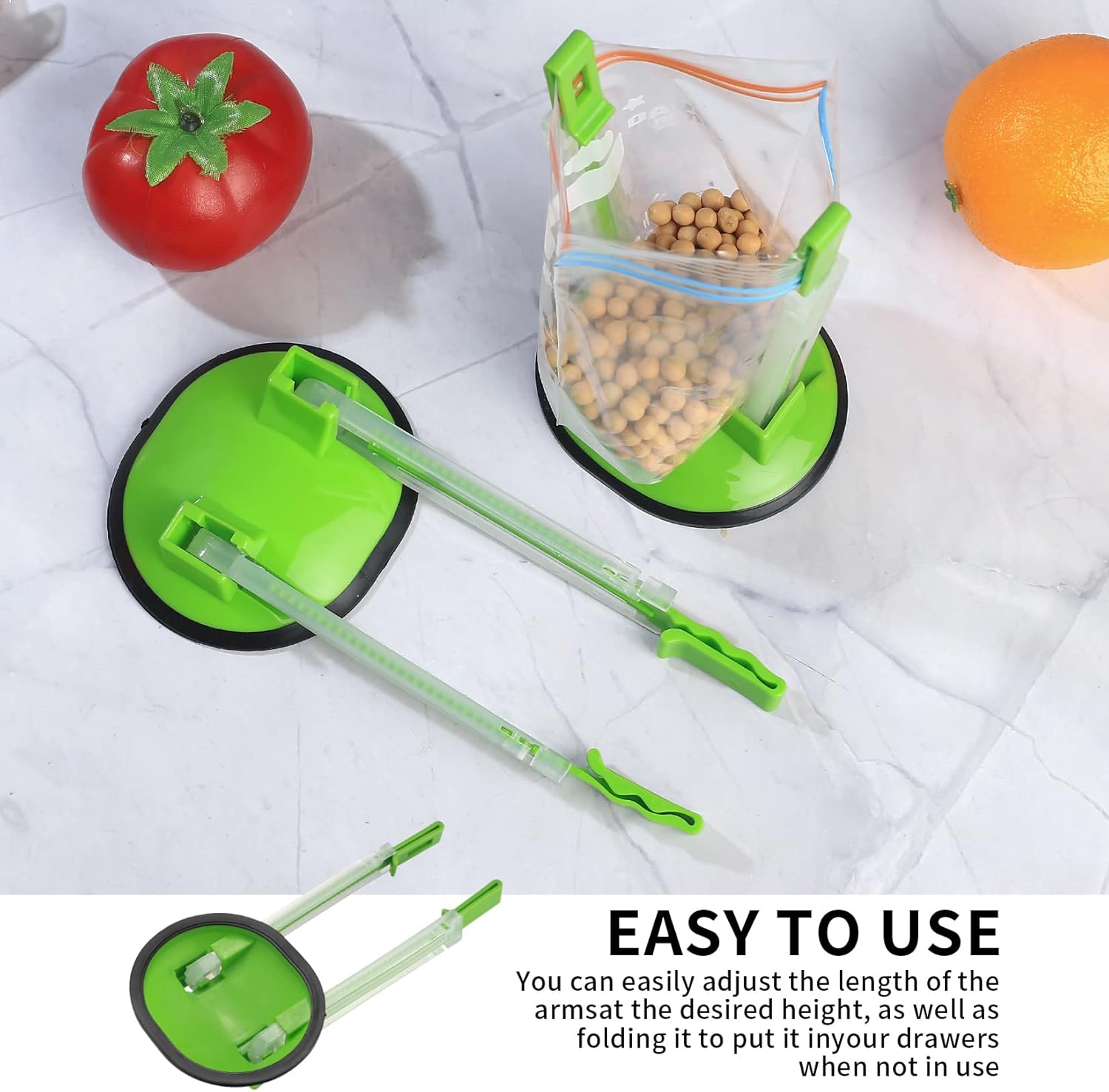 2 Pcs Baggy Rack, Freezer Bag Holder Stand, Adjustable Food Storage Holders, Plastic Food Prep Bag/Zip Lock Bag Holder Stand, for Meal Prep Bag, Kitchen Gadget - Image 4