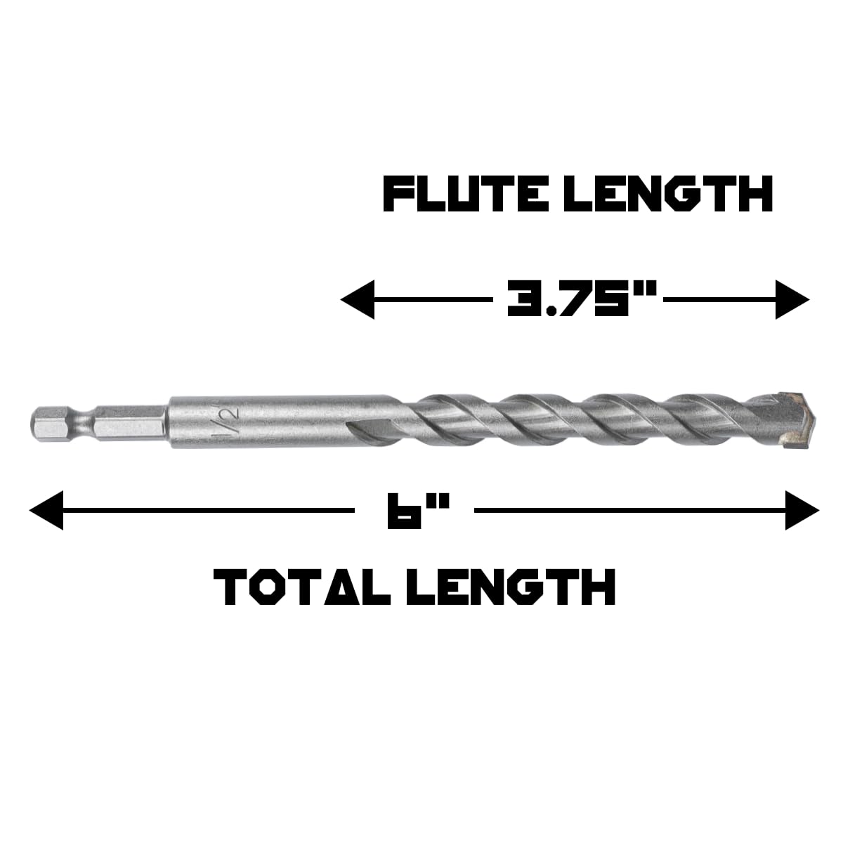 1/2 Inch Masonry Drill Bits (2 Pack - 6