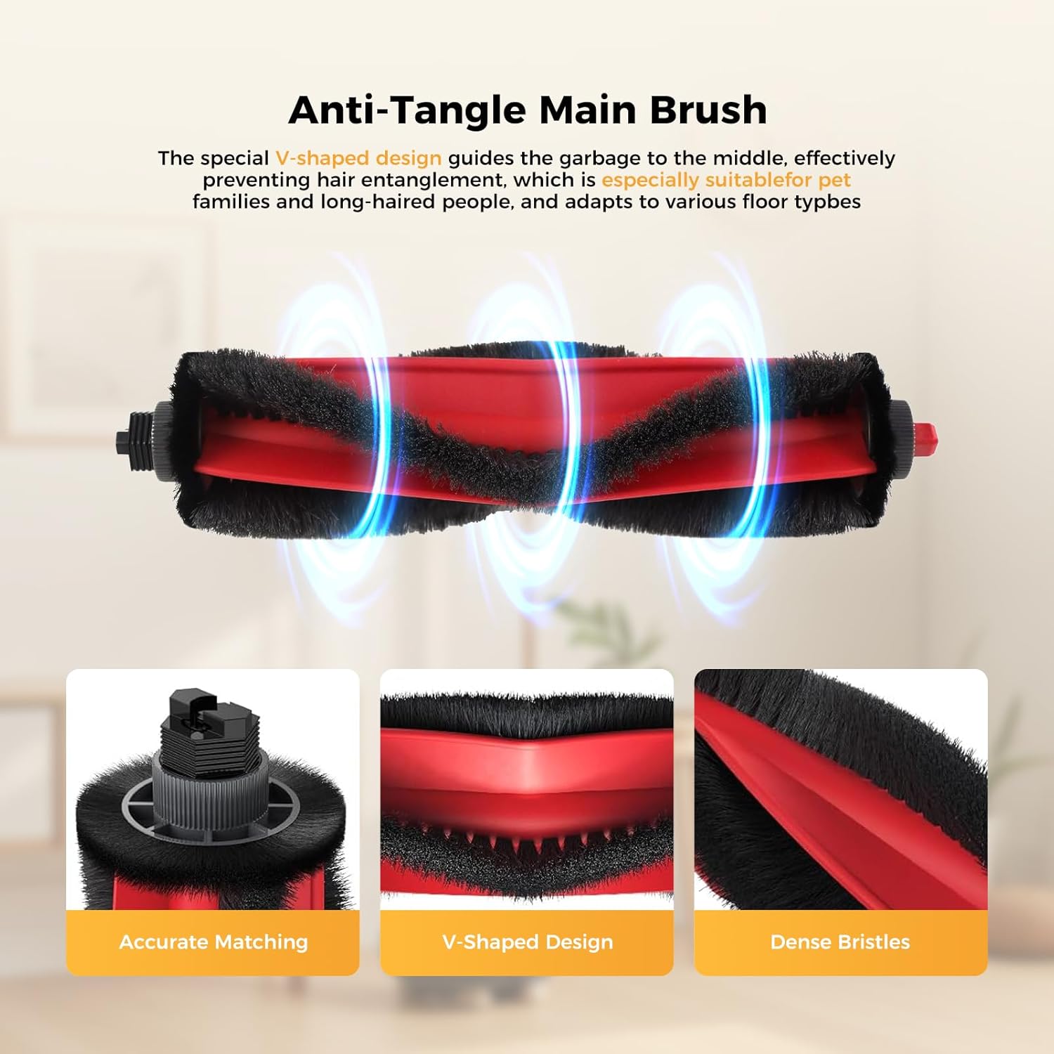 24PCS Replacement Parts Compatible with  Q7 M5+/ Q7 M5/Q7 L5/Q7 L5+, 2 Main Brushes, 6 Side Brushes, 4 HEPA Filters, 4 Mop Pads, 6 Dust Bags, 1 Cleaning Brush,1 Screwdriver Spare Parts - Image 3