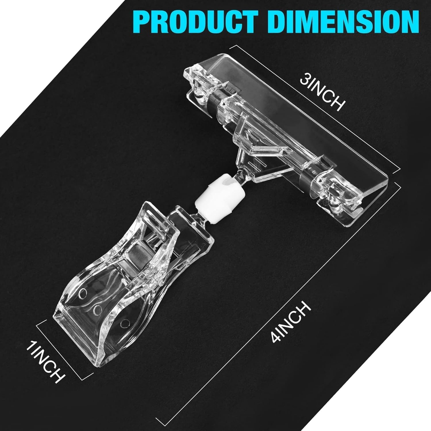 Clear Sign Clips Merchandise Display 12 Pack Plastic Label Pop Clips on Sign Holder Shelf Double Sided Swivel Price Tag Holders on Clothing Rack Rotatable Menu Clamps for Sale Retail Display - Image 2
