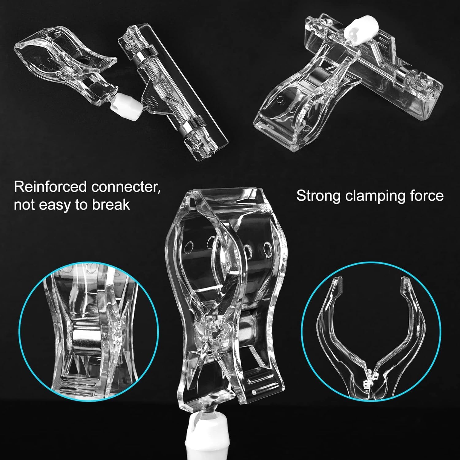 Clear Sign Clips Merchandise Display 12 Pack Plastic Label Pop Clips on Sign Holder Shelf Double Sided Swivel Price Tag Holders on Clothing Rack Rotatable Menu Clamps for Sale Retail Display - Image 4