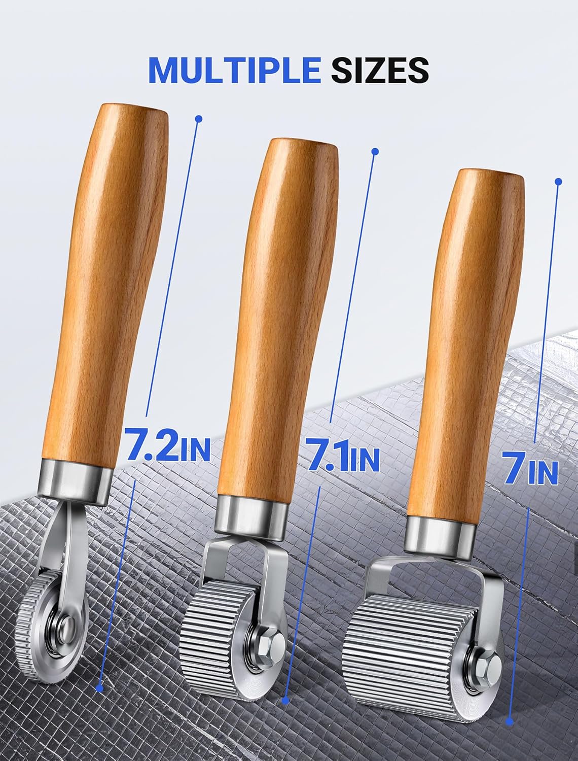Heavy Duty Car Sound Deadening Roller Metal Installation Tool, 3 Pcs Auto Noise Roller for Car Sound Deadener Application, Rolling Wheel for Soundproofing Mat, Car Interior Audio Sound Insulation - Image 2