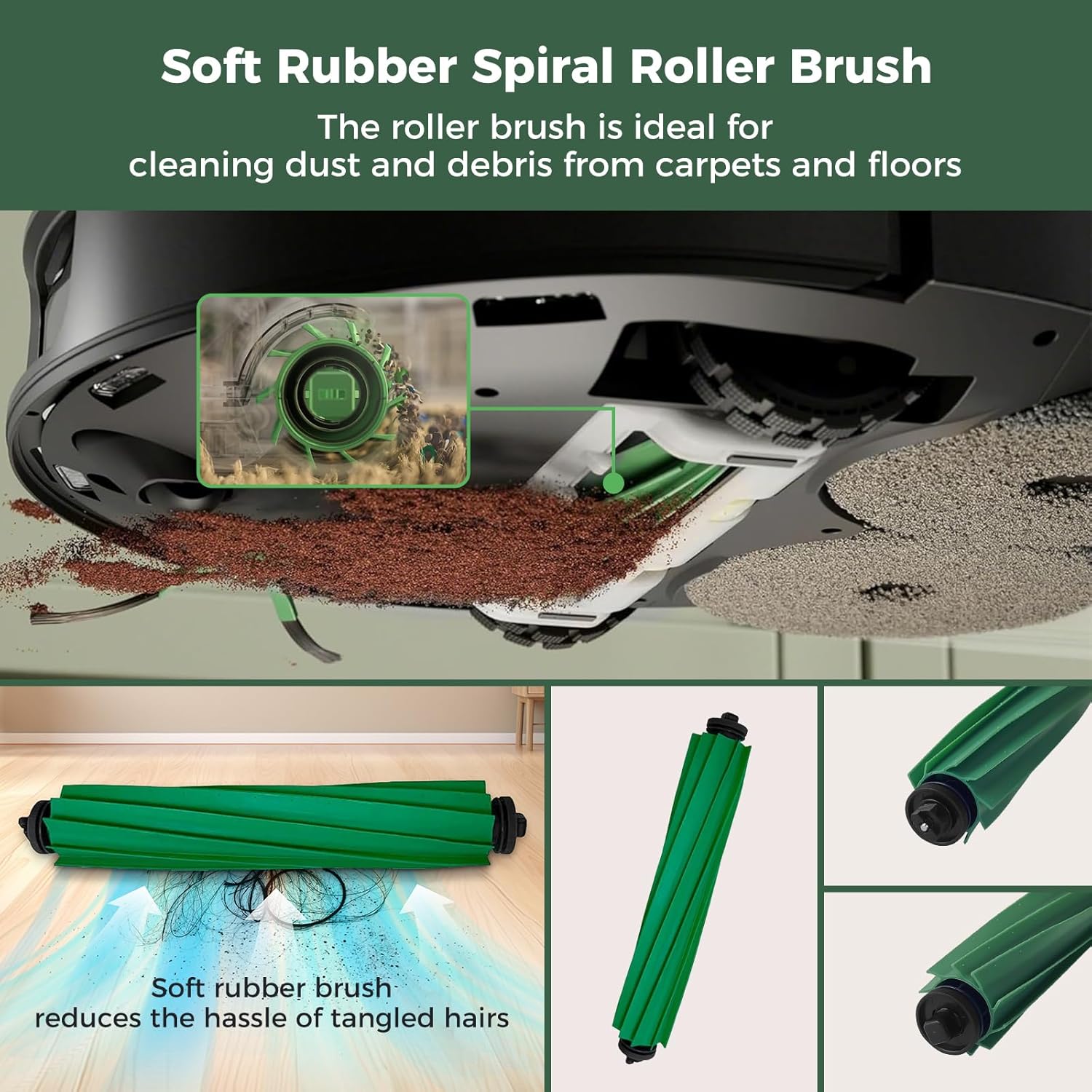 24 Pcs Accessories Kit for iRobot Roomba Plus 405 Combo/505 Combo/507 Combo Robot Vacuum Cleaner: 1 Main Brush, 6 Dust Bags, 6 Mop Pads, 4 Filters, 6 Side Brushes and 1Cleaning Brush(400/500 Series) - Image 3