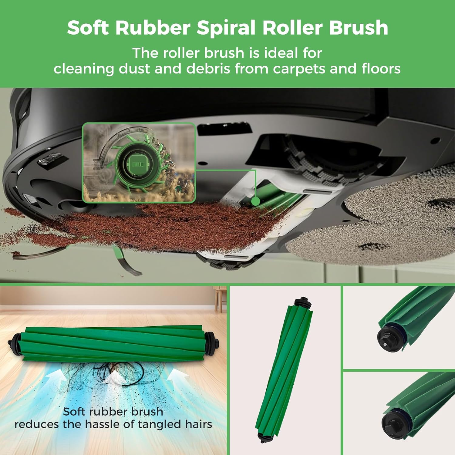 28PCS Accessories for iRobot Roomba Plus 405/505/507 Combo Robot Vacuum Cleaner, Parts Contents 2 Roller Brushes, 6 Side Brushes, 6 Dust Bags, 4 HEPA Filters, 8 Mop Pads, 1 Cleaning Brush - Image 3