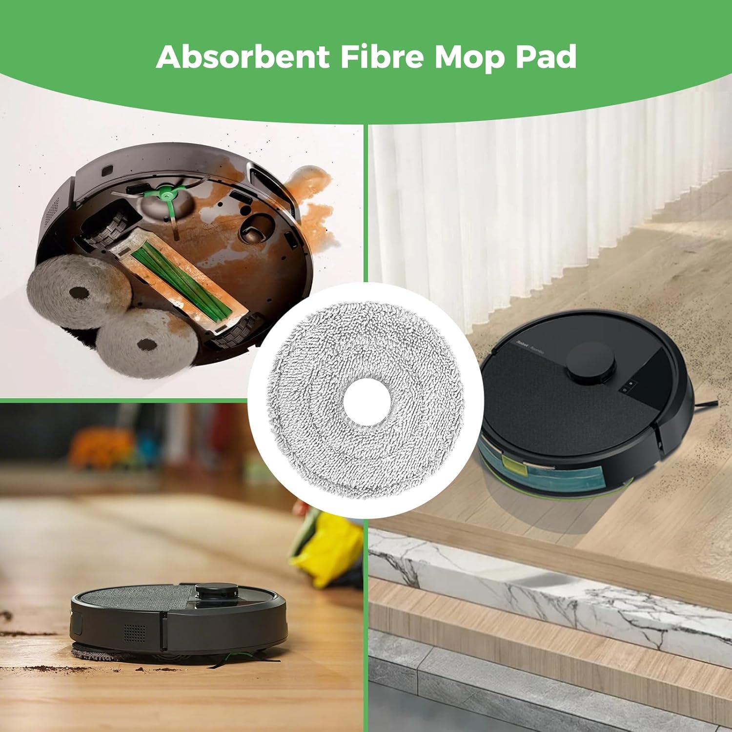 28PCS Accessories for iRobot Roomba Plus 405/505/507 Combo Robot Vacuum Cleaner, Parts Contents 2 Roller Brushes, 6 Side Brushes, 6 Dust Bags, 4 HEPA Filters, 8 Mop Pads, 1 Cleaning Brush - Image 6