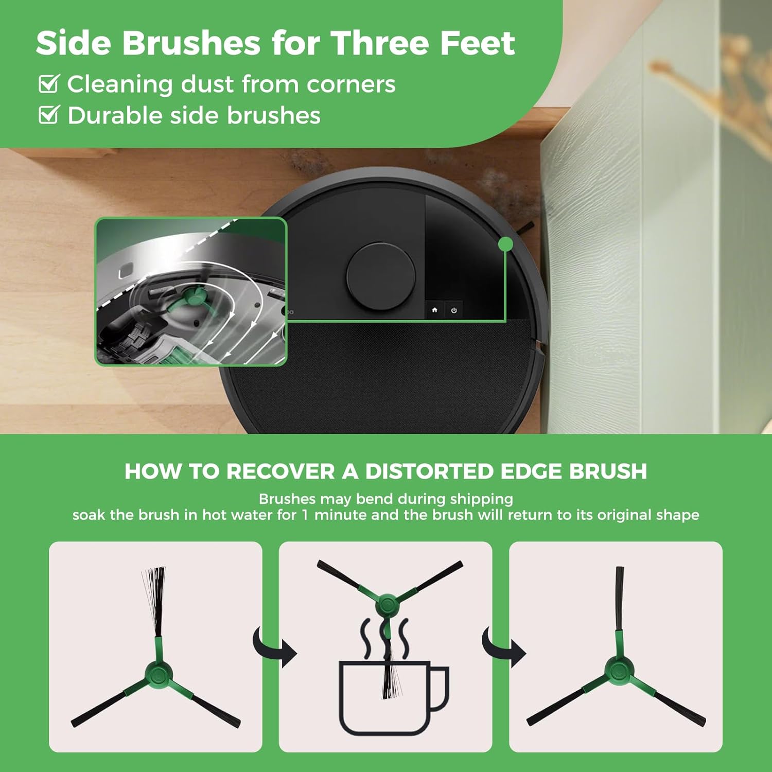 28PCS Accessories for iRobot Roomba Plus 405/505/507 Combo Robot Vacuum Cleaner, Parts Contents 2 Roller Brushes, 6 Side Brushes, 6 Dust Bags, 4 HEPA Filters, 8 Mop Pads, 1 Cleaning Brush - Image 7