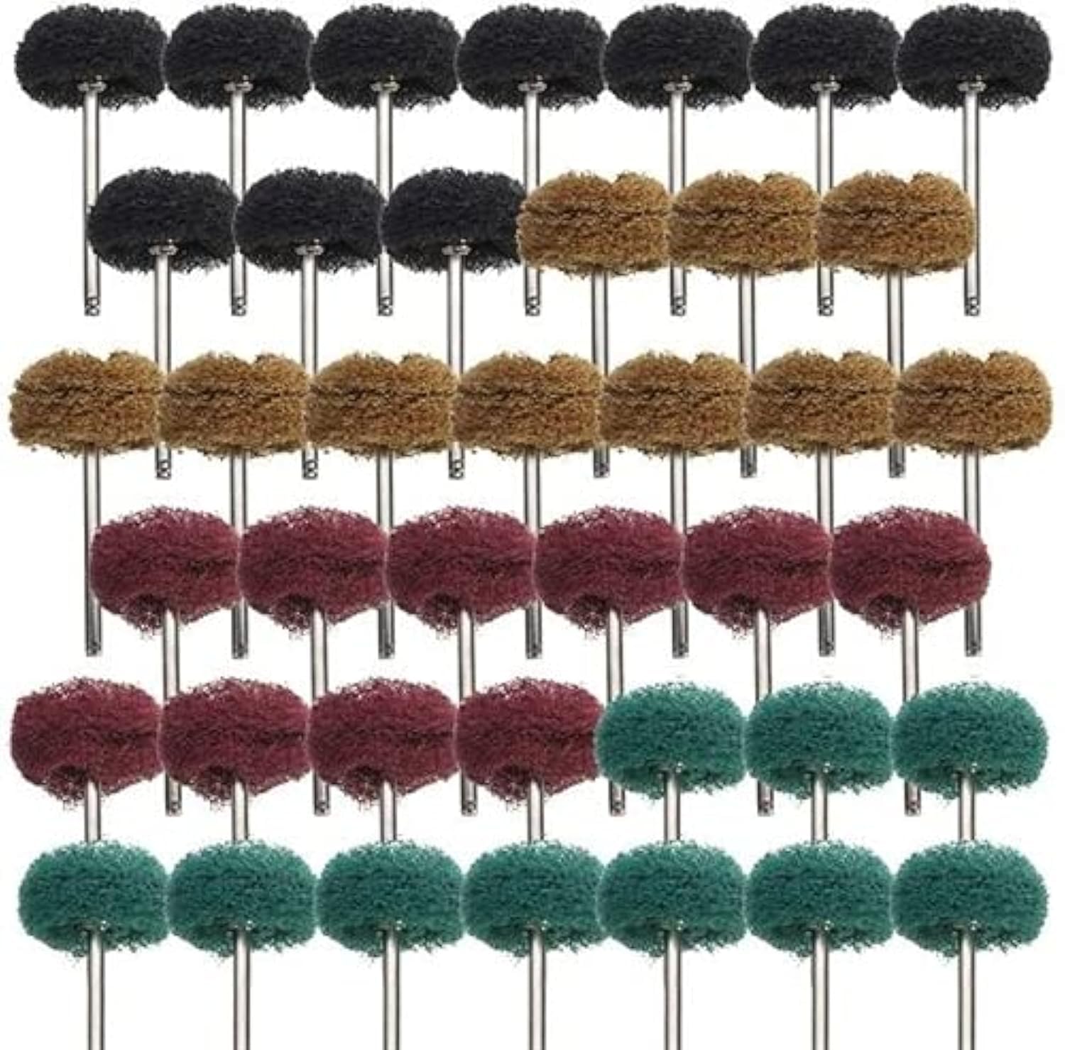 40 Pack 1 inch Abrasive Wheel Buffing Polishing Wheel Set for Rotary Tool - with 1/8