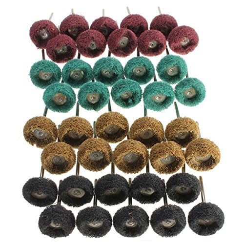 40 Pack 1 inch Abrasive Wheel Buffing Polishing Wheel Set for Rotary Tool - with 1/8