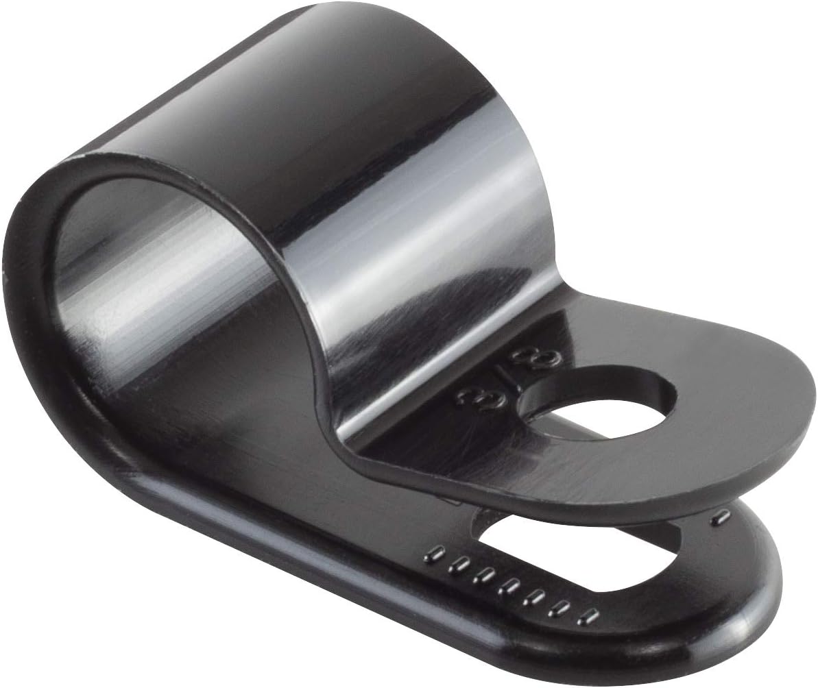 Black Nylon Plastic Cable Clamps, 3/8