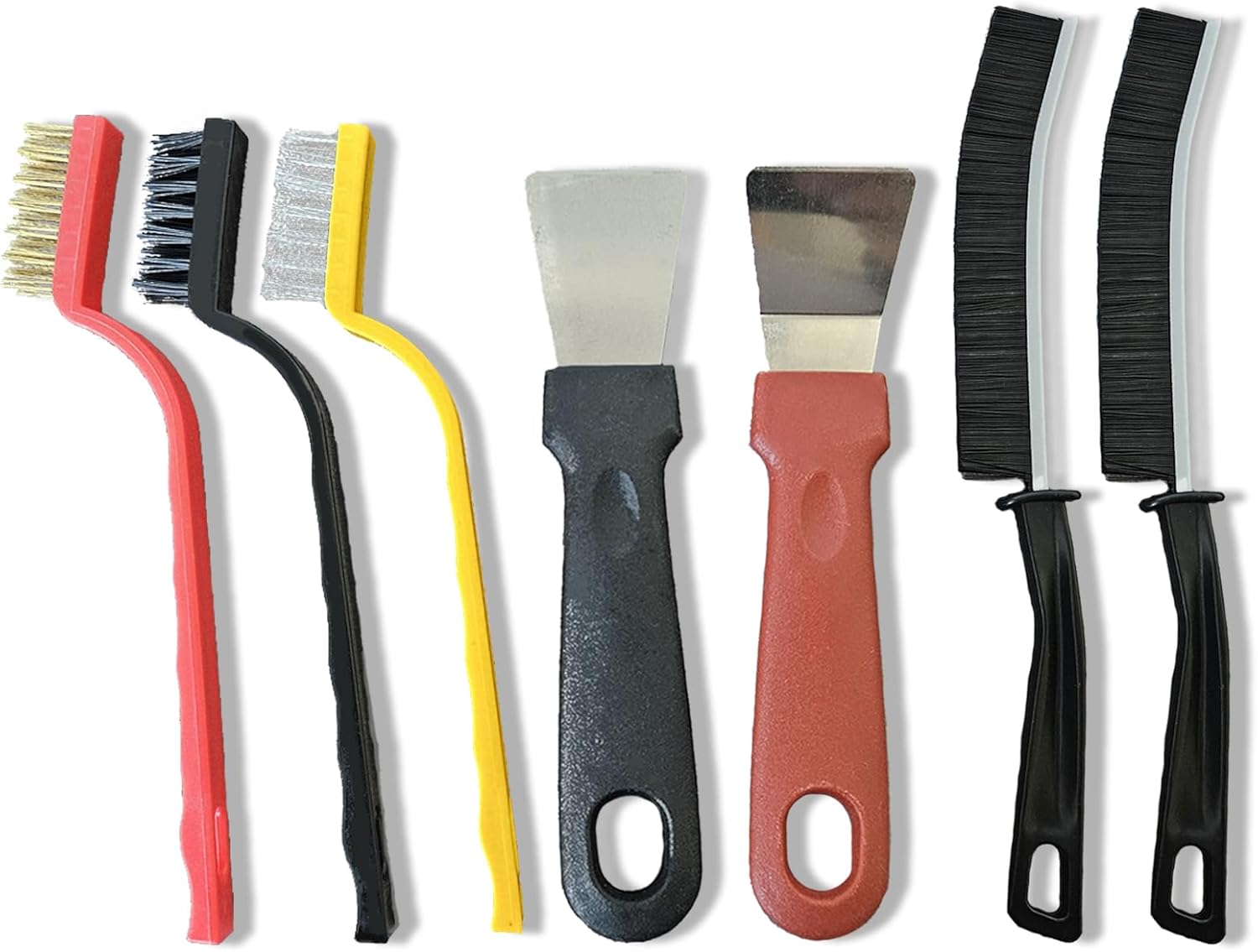 7 Pcs Multi-Purpose Crevice Cleaning Brush Tool for Stubborn Kitchen Grease Stains, Bathroom Crevices, Window Gutters, Tiles and Faucets - Image 1