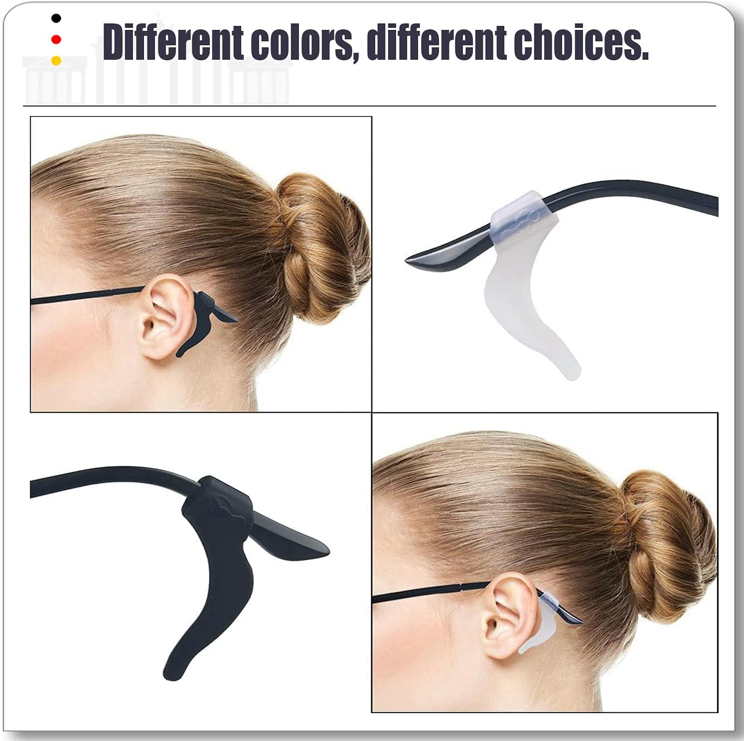 Eyeglass Ear Grips - 21 Pairs Glasses Anti-Slip, Comfortable Silicone Elastic Eyeglasses Temple Tips Sleeve Retainer, Prevent Eyewear Sunglasses Spectacles Glasses Slipping (Black-2) - Image 7
