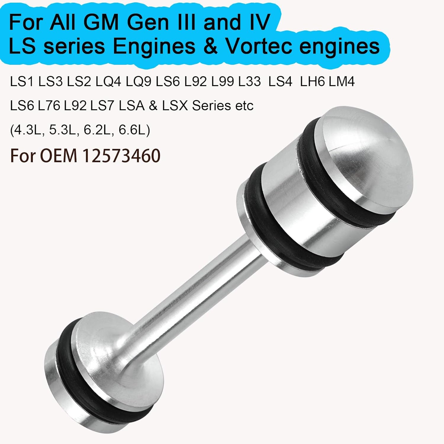 LS Billet Rear Galley Plug Barbell Oil Diverter fits for GM Gen III & IV LS1 LS3 LS2 LQ4 LQ9 LS6 L92 L33 L99 Oil Diverter LS Barbell 6061-T6 Aluminum Alloy Material - Image 2