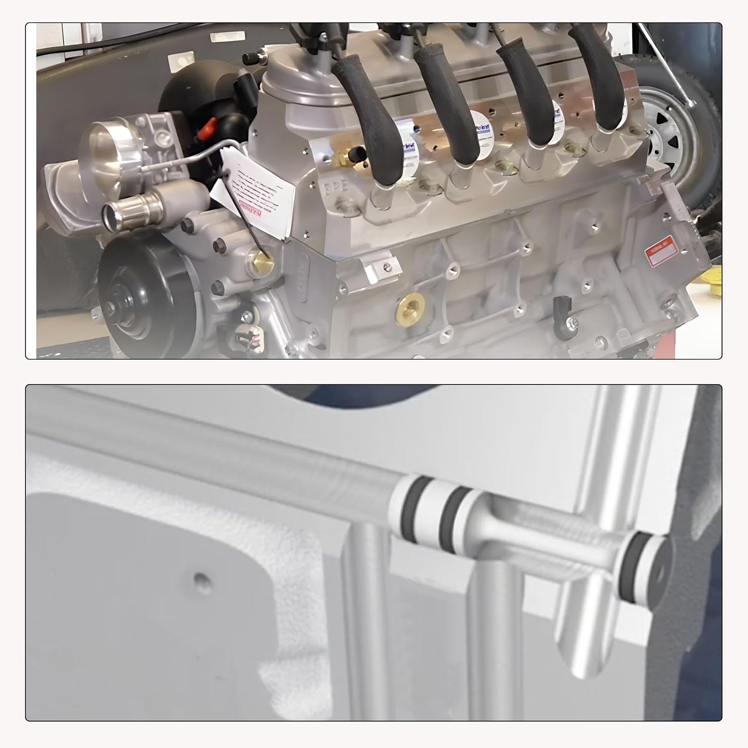 LS Billet Rear Galley Plug Barbell Oil Diverter fits for GM Gen III & IV LS1 LS3 LS2 LQ4 LQ9 LS6 L92 L33 L99 Oil Diverter LS Barbell 6061-T6 Aluminum Alloy Material - Image 8