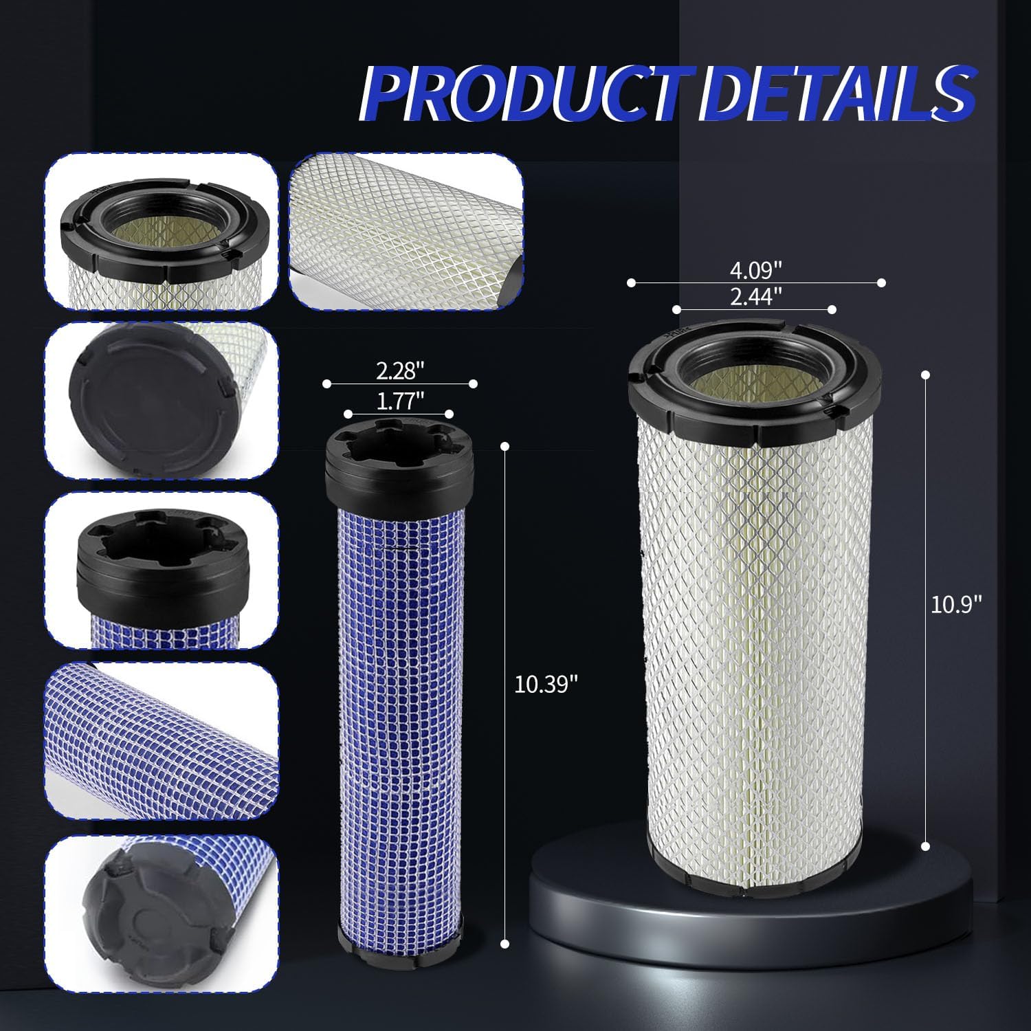 For Kawasaki 11013-7044 & 11013-7045 Inner & Outer Air Filter Cleaners Combo OEM for Donaldson Kohler 25-083-01-S P821575 & P822858 - Image 3