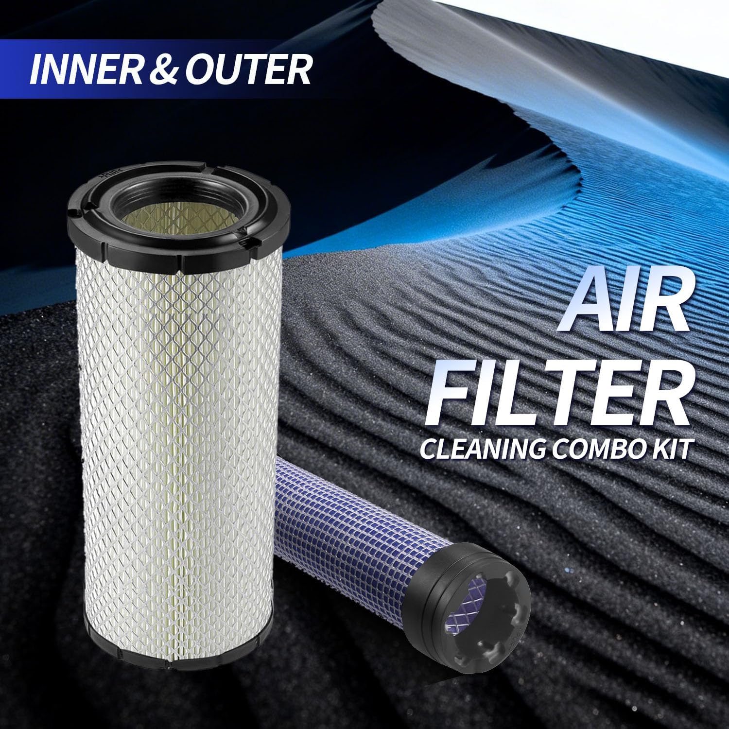 For Kawasaki 11013-7044 & 11013-7045 Inner & Outer Air Filter Cleaners Combo OEM for Donaldson Kohler 25-083-01-S P821575 & P822858 - Image 6