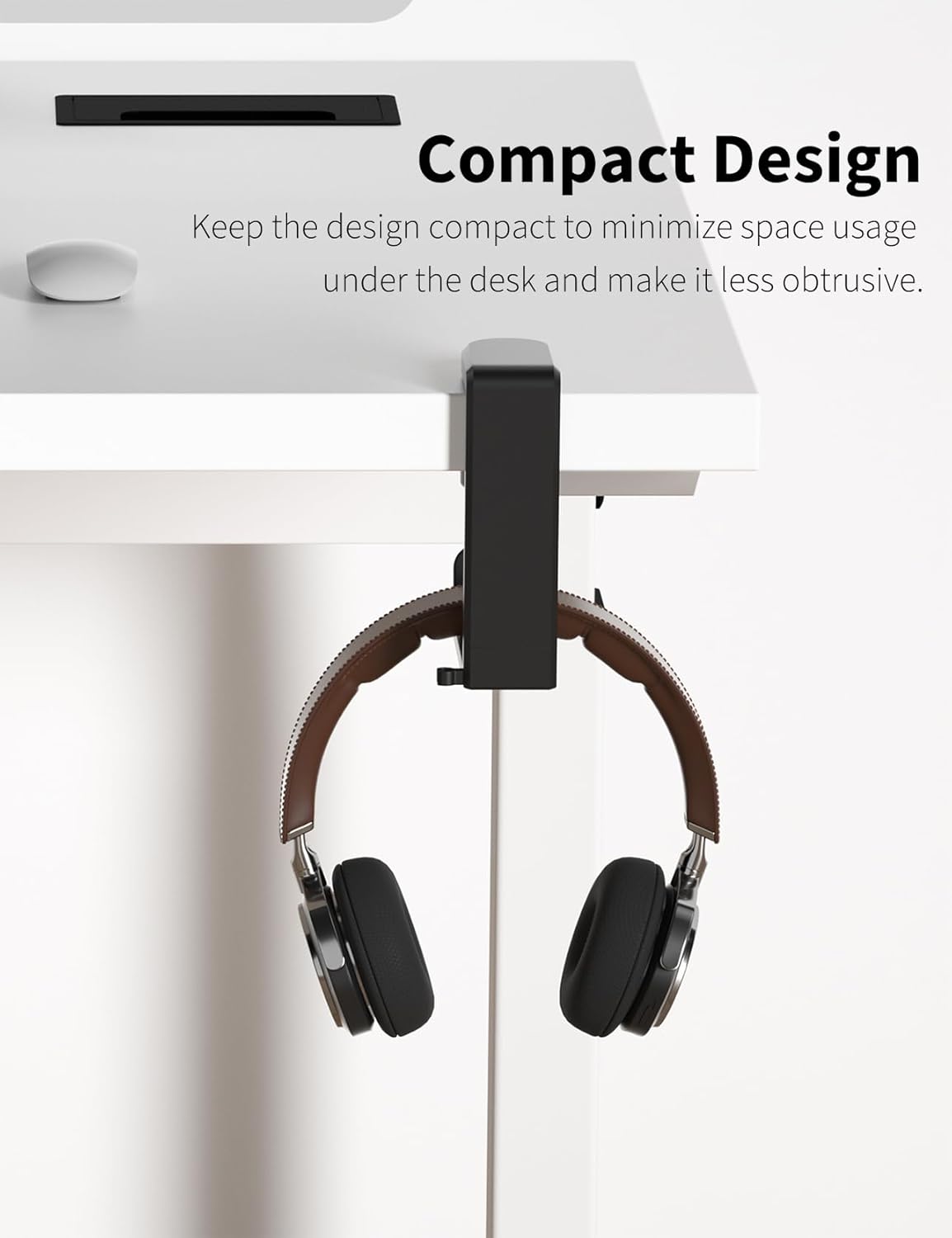 Headphone Hook - Under Desk Headphone Holder with 360-Degree Adjustable Rotation, Black - Image 5