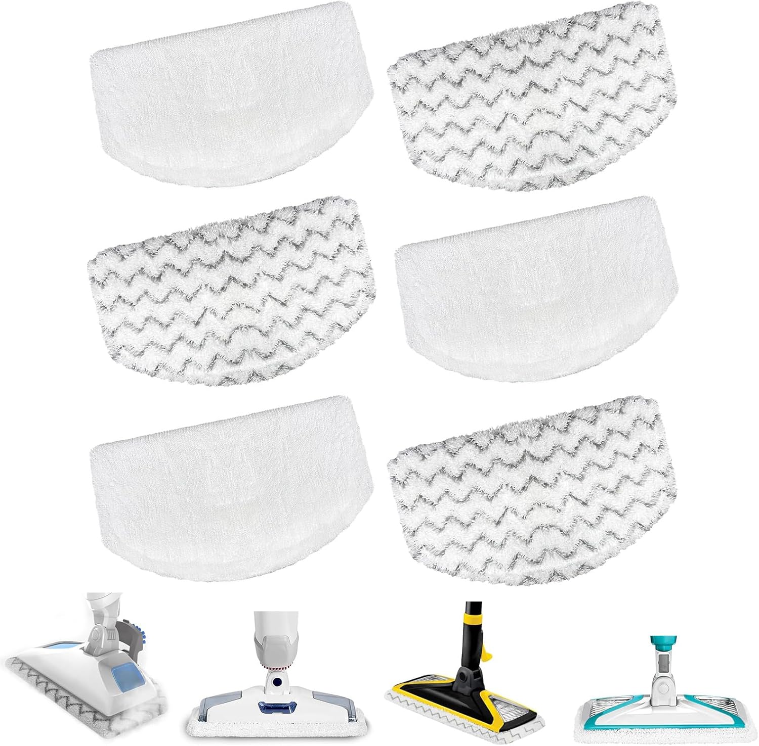 6 Pack 1940 1806 2685A Steam Mop Pads For Bissell Powerfresh Steam Mop Deluxe Pet Lift-Off Plus Slim Scrubbing Steam Mop Replacement Pad. 1940A 2814 1544A 2075A Power Fresh Steamer Pad Refill Washable - Image 1