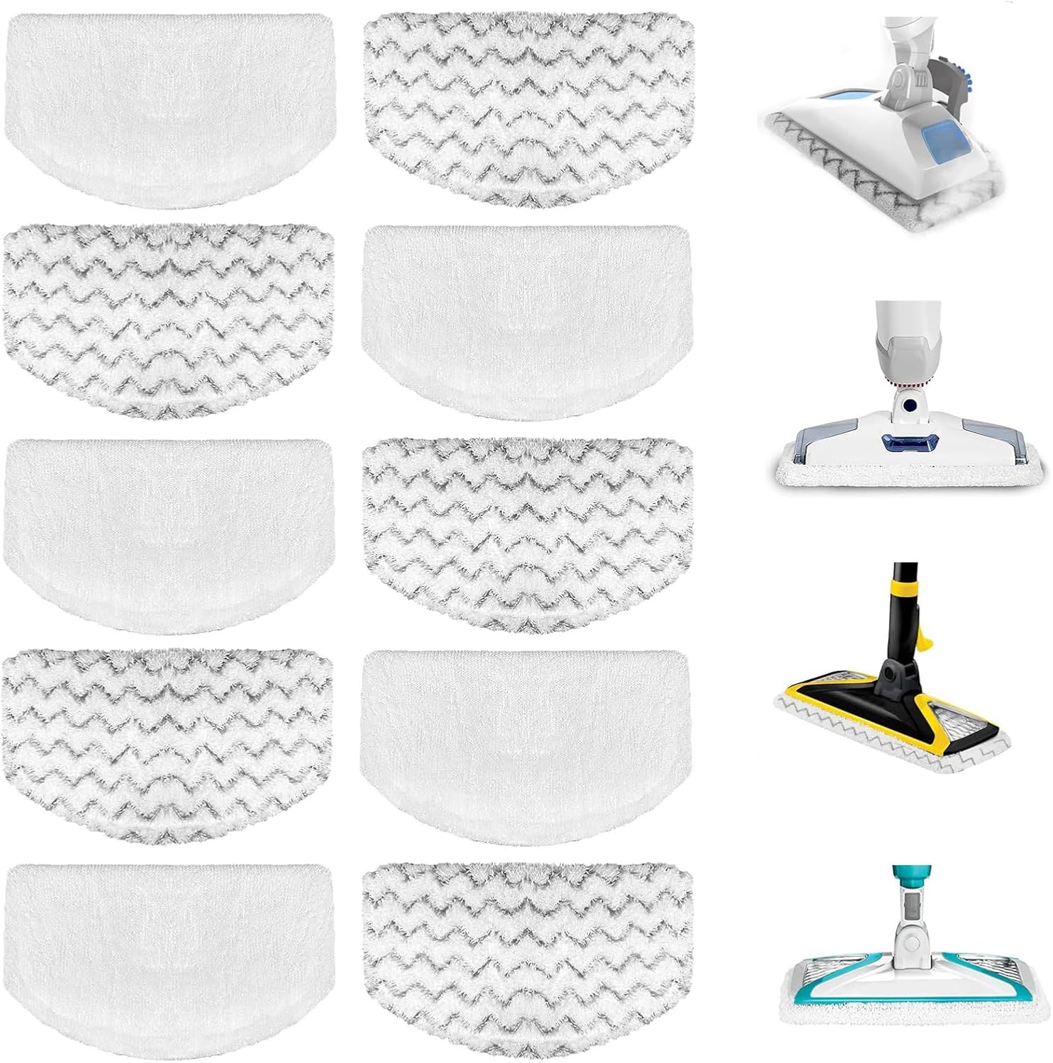 10 Pack 1940 1806 2685A Steam Mop Pads For Bissell Powerfresh Steam Mop Deluxe Pet Lift-Off Plus Slim Scrubbing Steam Mop Replacement Pad 1940A 2814 1544A 2075A Power Fresh Steamer Pad Refill Washable - Image 1
