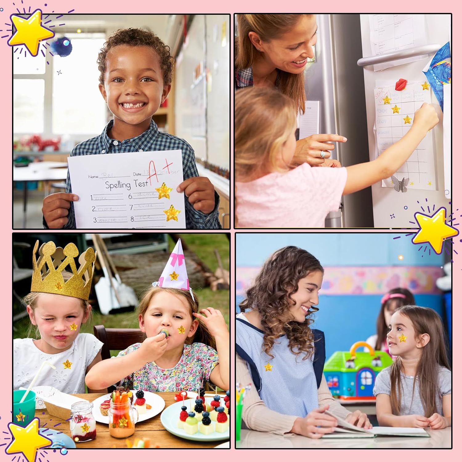 1500 PCS Holographic Gold Star Stickers for Kids Reward, Self Adhesive Sparkly Foil Star Stickers for Behavior Chart, Student Planner and School Classroom Teacher Supplies (1