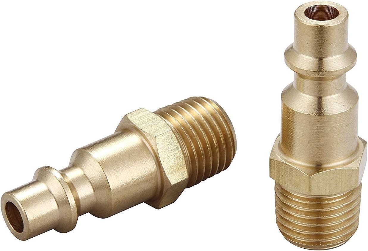 Brass 1/4-Inch NPT Male Industrial Air Hose Quick Connect Adapter, Air Coupler and Plug Kit, Air Compressor Fittings, 10pcs (Male NPT) - Image 4