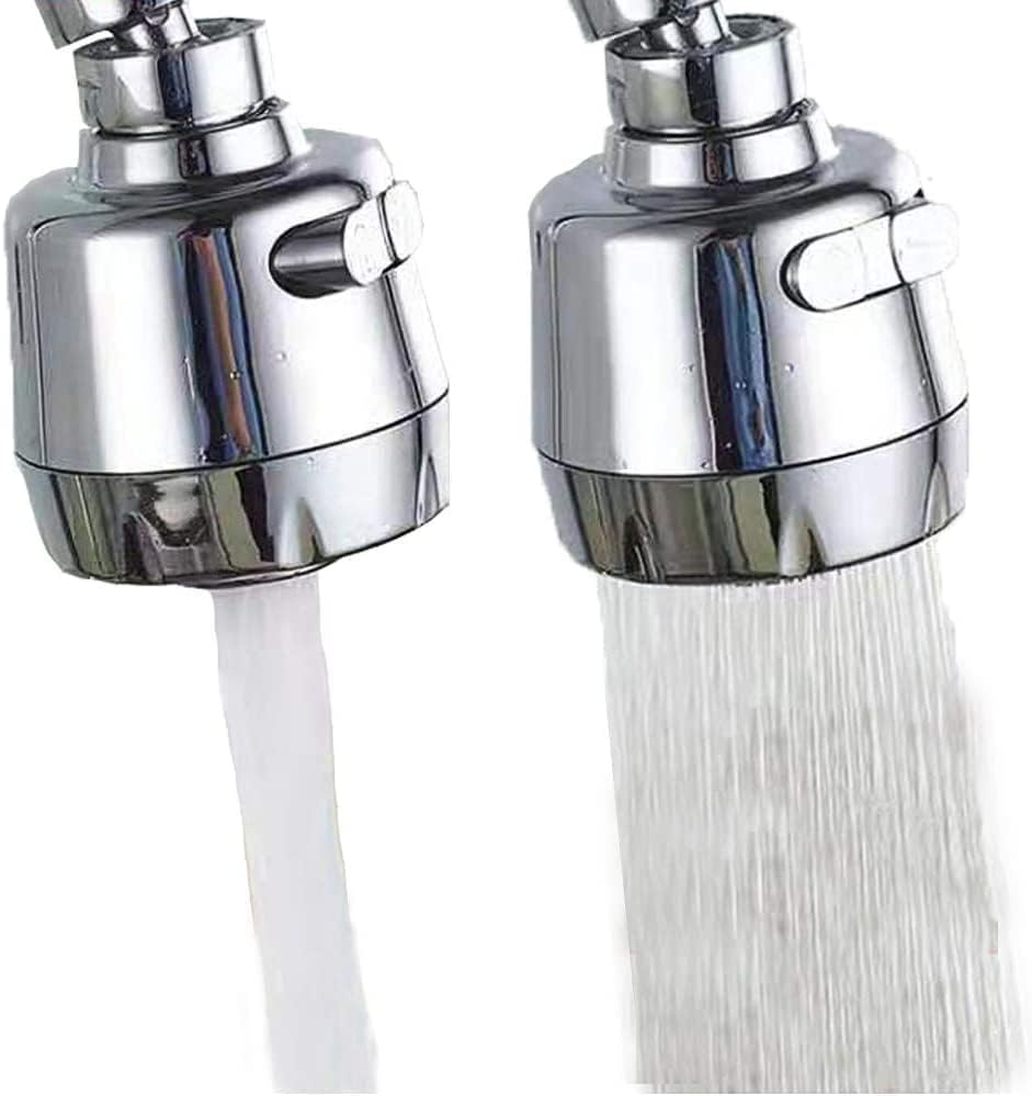 360° Swivel Kitchen Sink Faucet Aerator Faucet Sprayer Attachment Tap Aerator Faucet Nozzle Faucet Head 55/64'' Female Thread for Kitchen, Bathroom Faucet (Shorter Style 1PC,Adapter Included) - Image 1