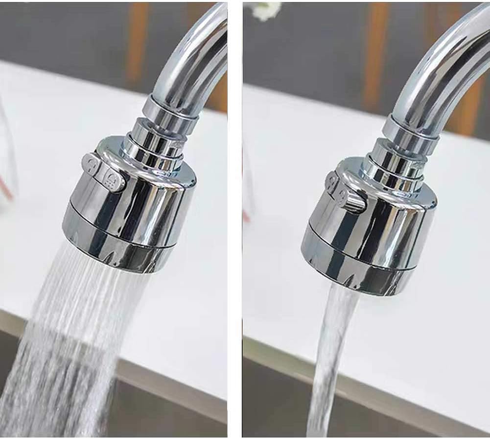 360° Swivel Kitchen Sink Faucet Aerator Faucet Sprayer Attachment Tap Aerator Faucet Nozzle Faucet Head 55/64'' Female Thread for Kitchen, Bathroom Faucet (Shorter Style 1PC,Adapter Included) - Image 3
